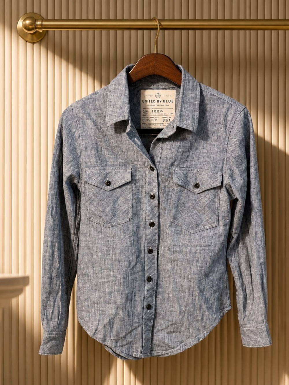 United By Blue Heathered Blue Button-Down Shirt